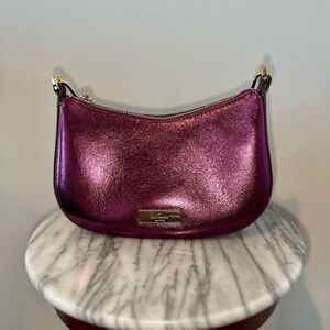Kate Spade Dark Raspberry Nina Metallic Shoulder Bag